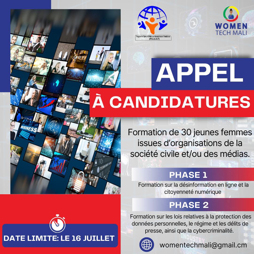 Appel à Candidatures – Formation sur la Sécurité Numérique & Lutte contre la Désinformation
